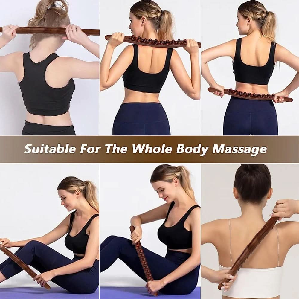 NyraPulse Gua Sha Massagepind Fremstillet af Naturligt Træ