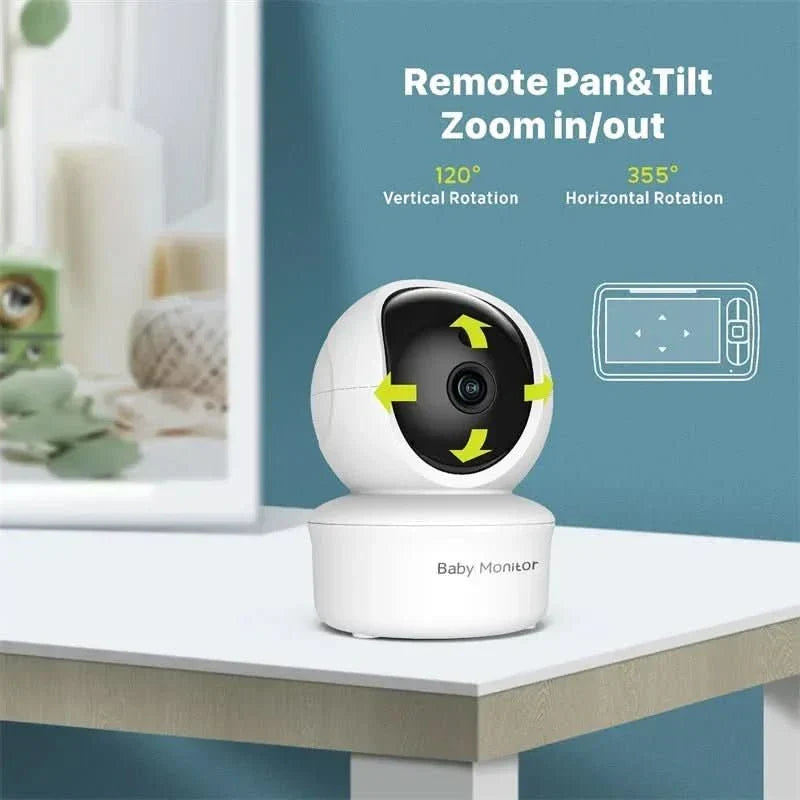 Monitor de Câmara Pan Tilt Nightrix de 5 Polegadas para Quarto de Bebé