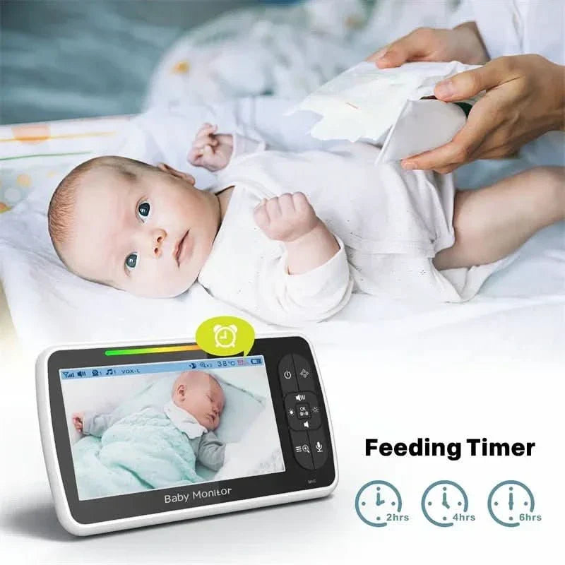 Monitor de Câmara Pan Tilt Nightrix de 5 Polegadas para Quarto de Bebé