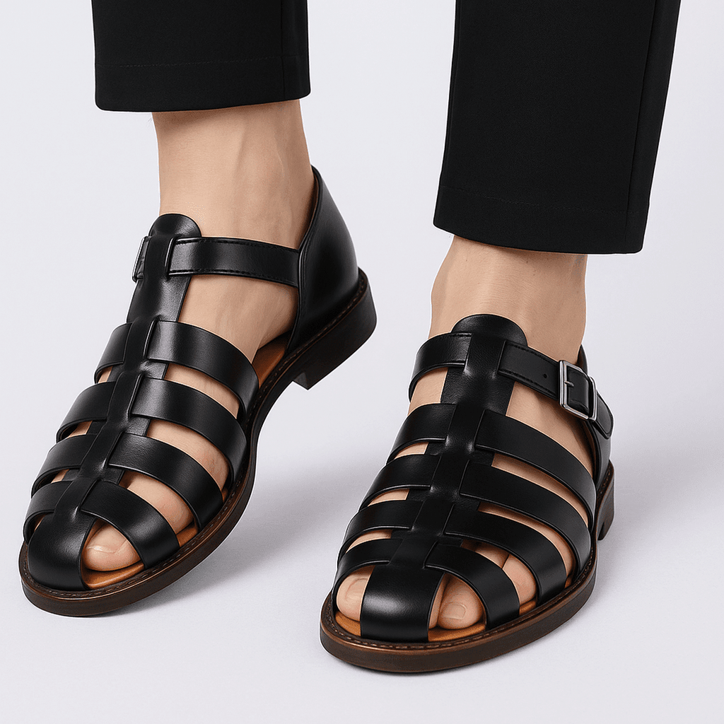 NOMADIC Heren Sandalen met Geweven Comfort en Gesloten Ontwerp