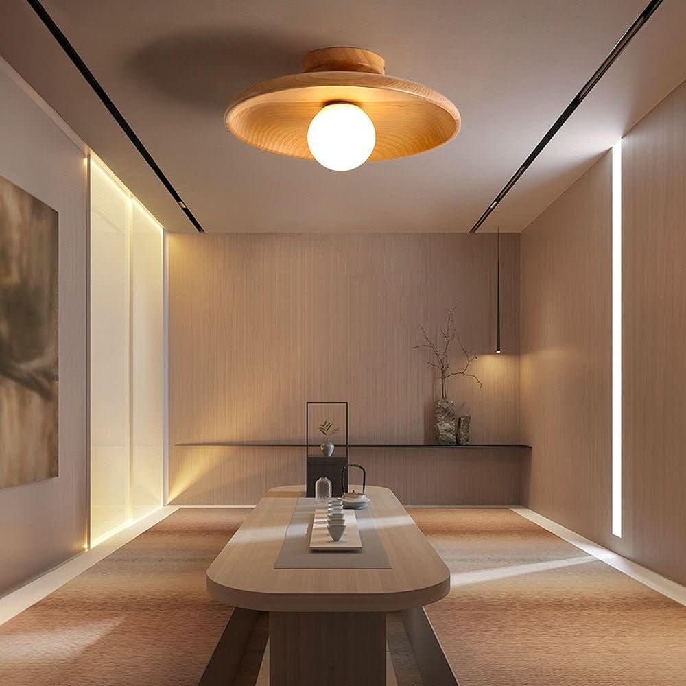Lampada da soffitto in legno NordicBeam con design minimalista per case moderne