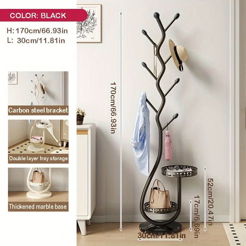 NordLign Coat Rack Standing Sleek Wooden Coat Stand For Modern Interiors