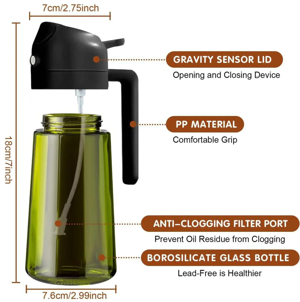 NUTRIMIST Dark Glass Oil Sprayer For Healthier Cooking