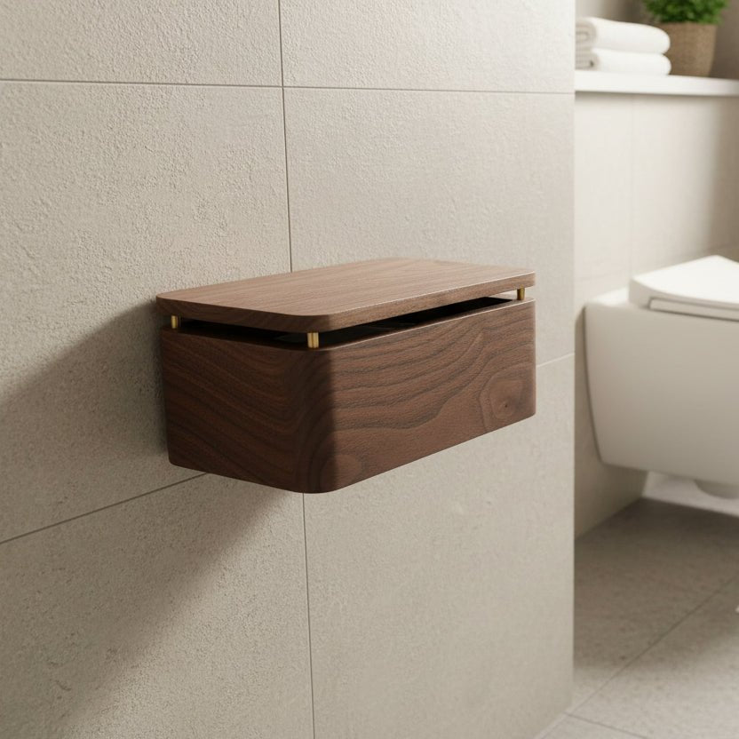 OAKTREND Moderner Holz-Badezimmerrollenhalter für stilvolle Häuser