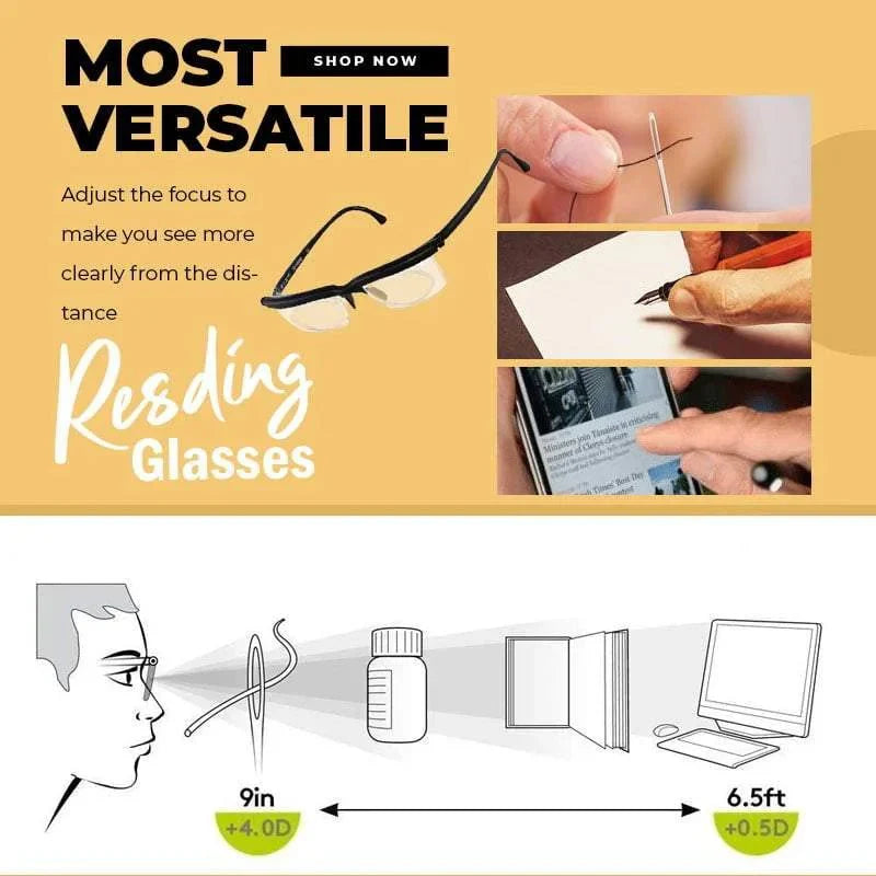 Optiflex Vision Adjustable Lens Reading Glasses For Crisp Vision