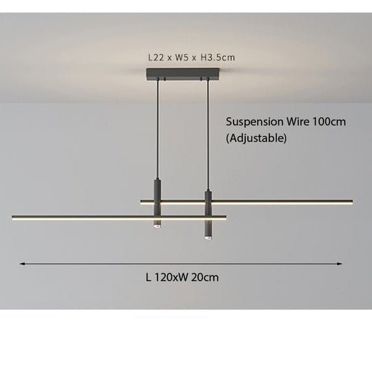 Alumínium lineáris LED függeszték lámpa, fényerőszabályozható és állítható, 100-150 cm