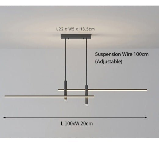 Alumínium lineáris LED függeszték lámpa, fényerőszabályozható és állítható, 100-150 cm