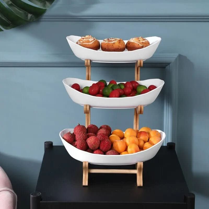 Ovaluxe Obstschale mit zwei und drei Ebenen, eleganter Küchenorganizer