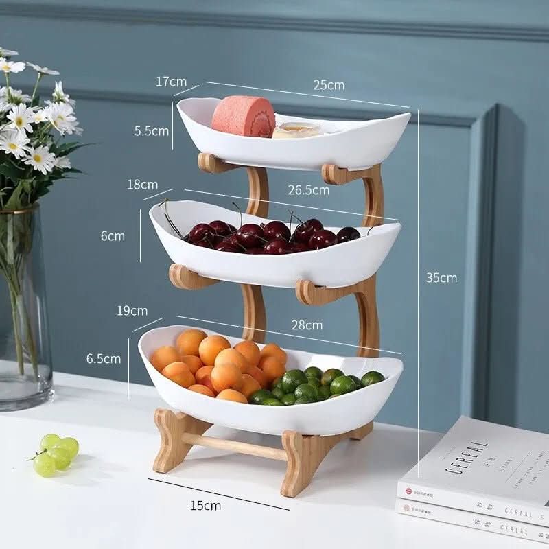 Ovaluxe Obstschale mit zwei und drei Ebenen, eleganter Küchenorganizer