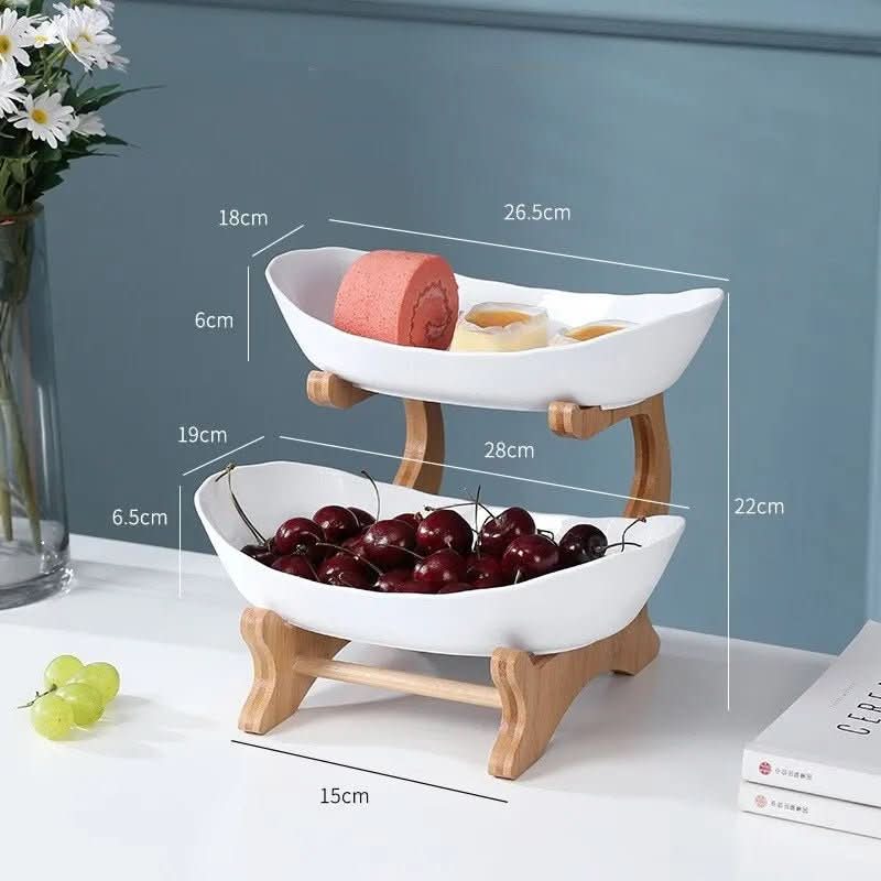 Ovaluxe Obstschale mit zwei und drei Ebenen, eleganter Küchenorganizer