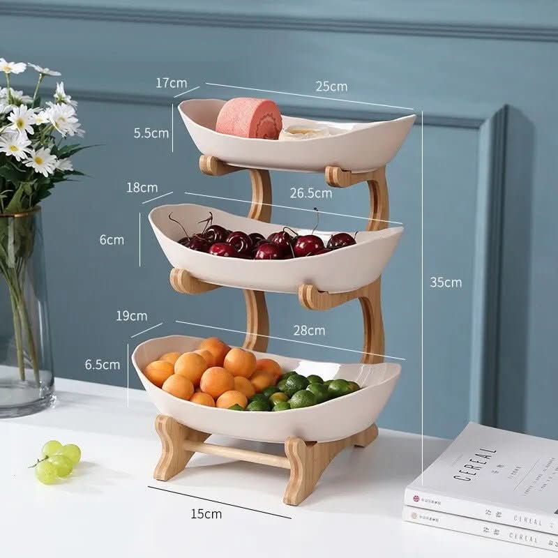 Ovaluxe Obstschale mit zwei und drei Ebenen, eleganter Küchenorganizer