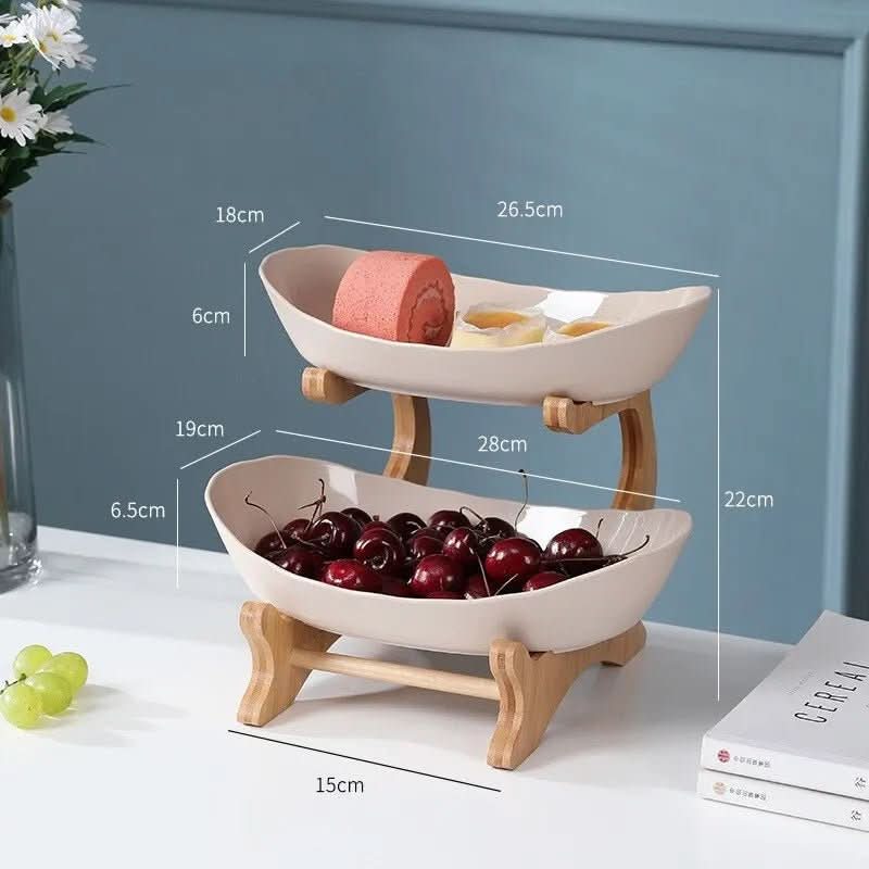 Ovaluxe Obstschale mit zwei und drei Ebenen, eleganter Küchenorganizer