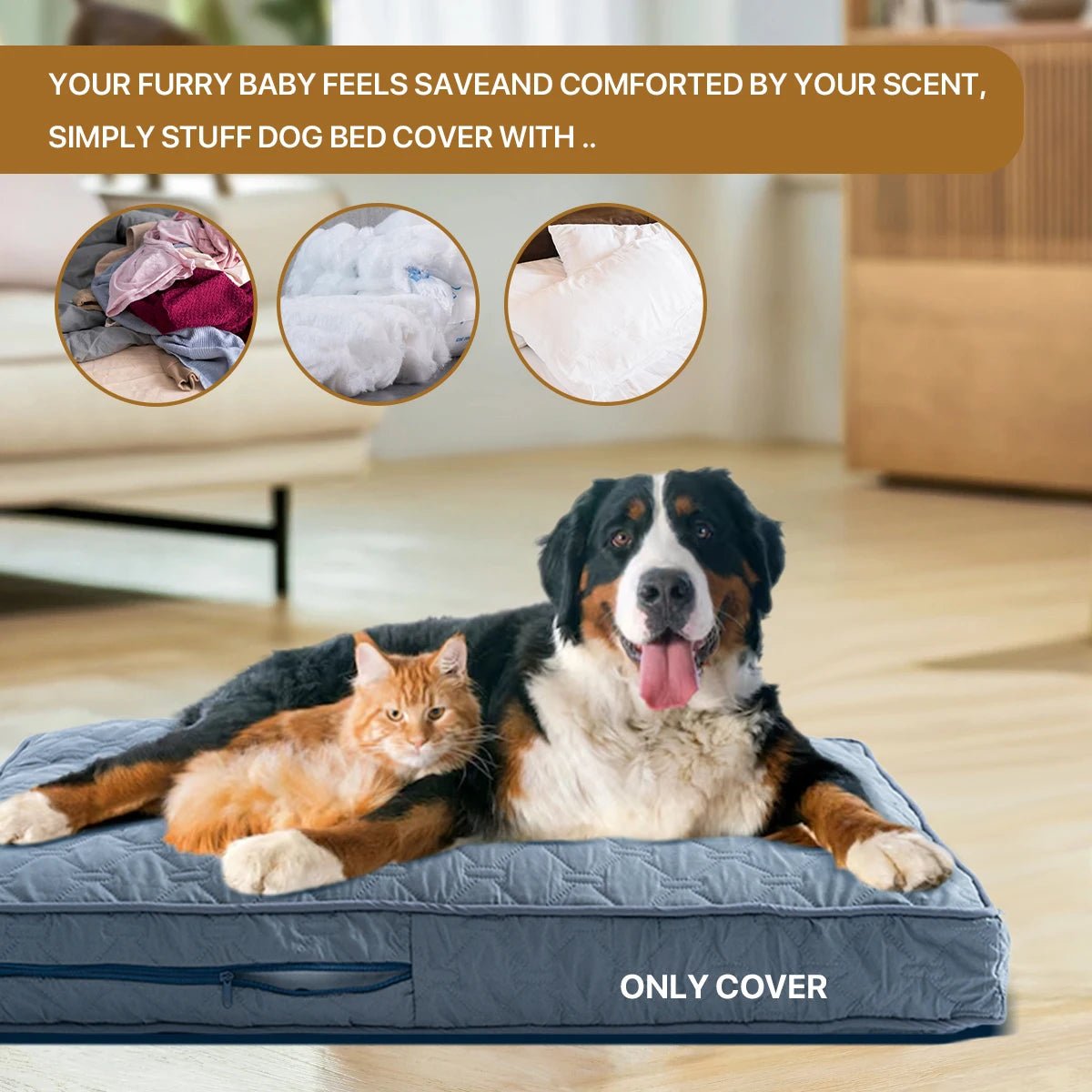 PAWCOZY SHELL Hoes voor hondenbed voor grote rassen voor hondencomfort