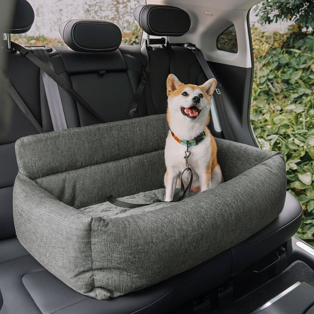 PAWDRIVE Großes Hundebett fürs Auto, waschbar, mit rutschfestem Boden und sicheren Gurten