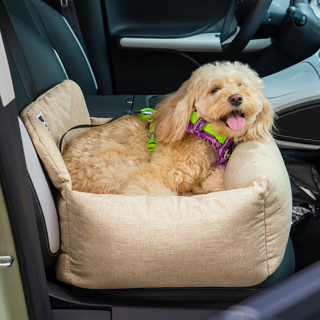 PAWDRIVE Großes Hundebett fürs Auto, waschbar, mit rutschfestem Boden und sicheren Gurten
