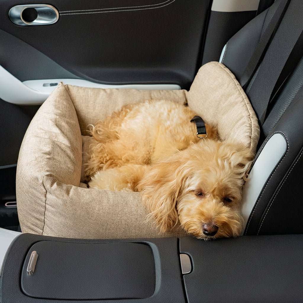PAWDRIVE Großes Hundebett fürs Auto, waschbar, mit rutschfestem Boden und sicheren Gurten