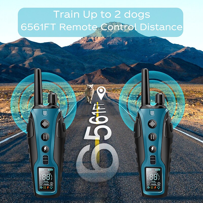 Advanced Remote Collar For Training Dogs With 2000-Metre Range