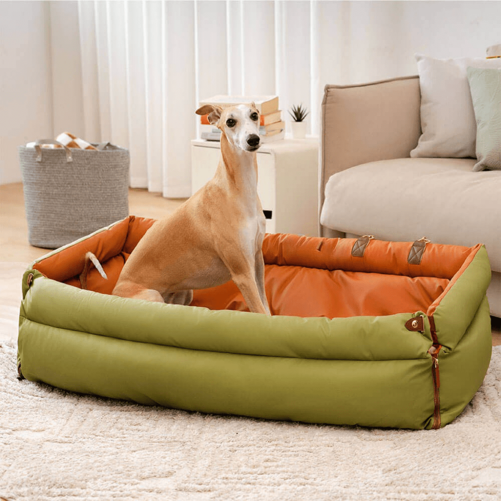 PAWPRESTIGE Premium Kunstleder Hundesitzbett, groß