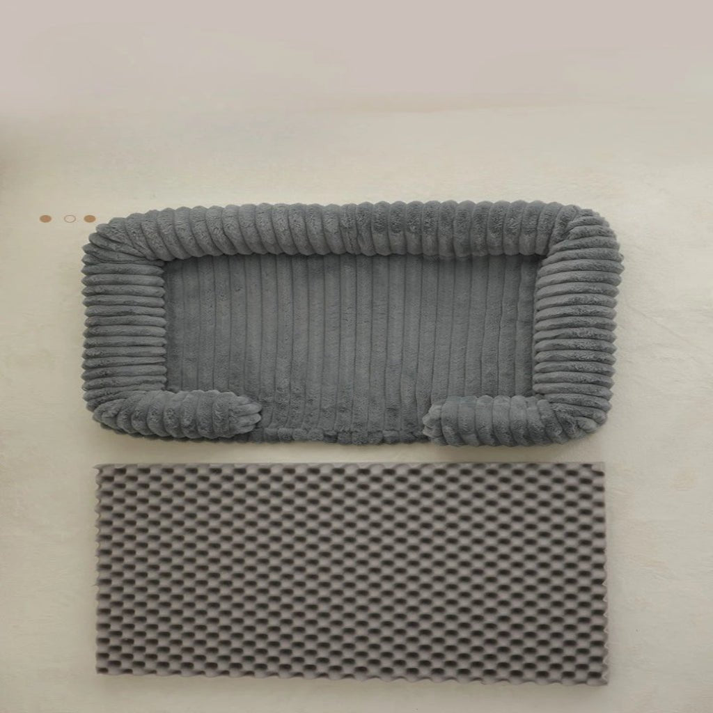 Pawzen Memory Foam Dog Bed With Bolster For Comfortable Rest