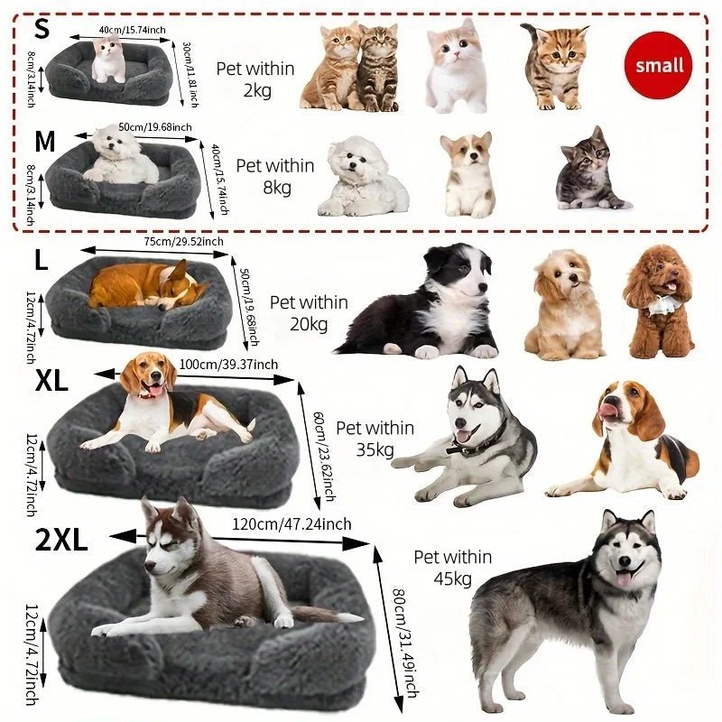 Pawzen Memory Foam Dog Bed With Bolster For Comfortable Rest