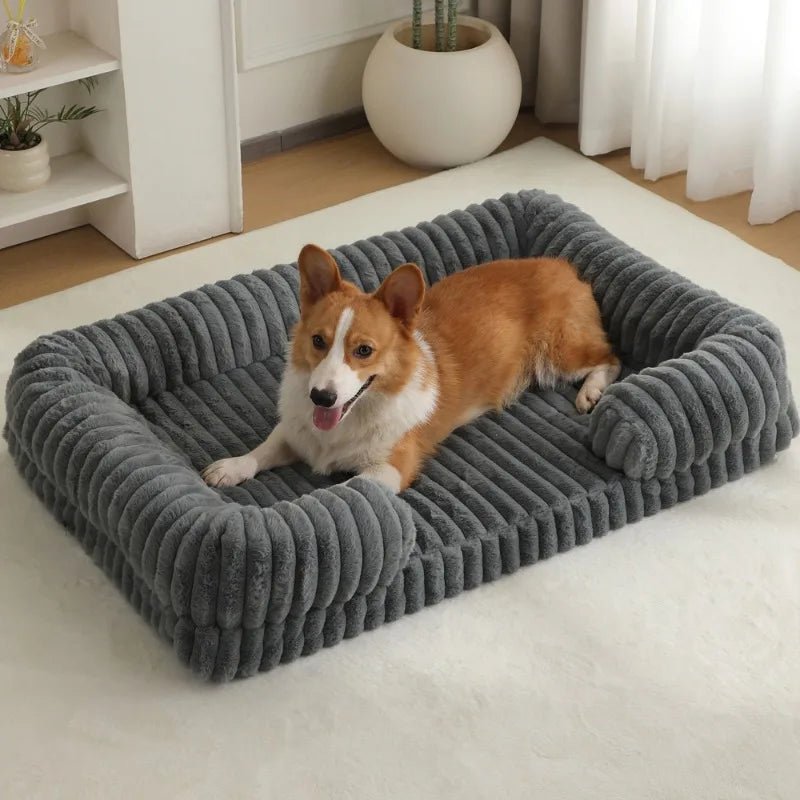 Pawzen Memory Foam Dog Bed With Bolster For Comfortable Rest