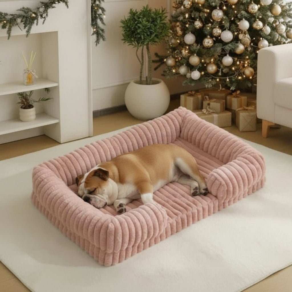 Pawzen Memory Foam Dog Bed With Bolster For Comfortable Rest