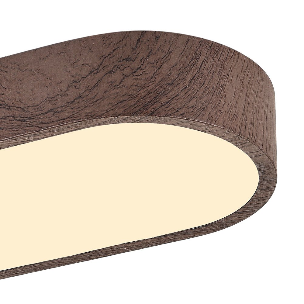 Nordic Glow Oval LED Ceiling Mount With Wood Accent Fixture