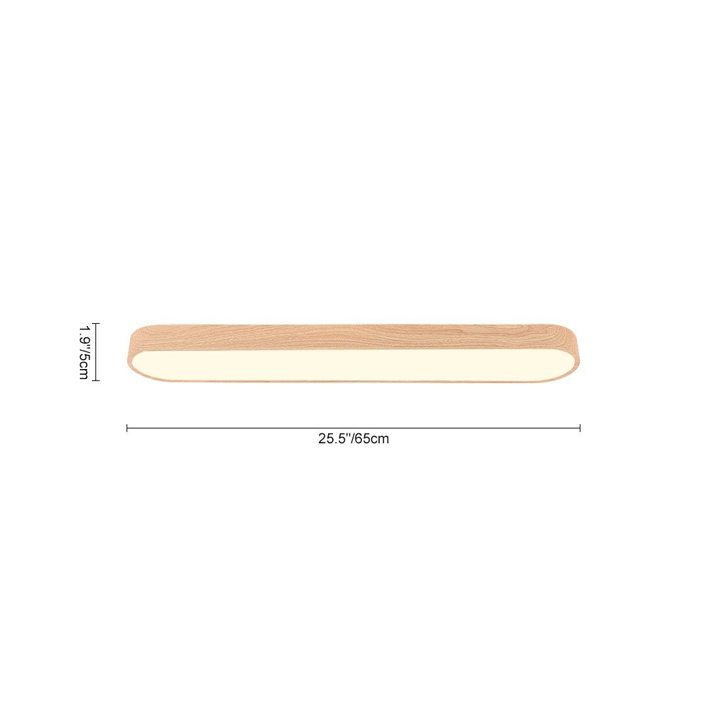 Nordic Glow Oval LED Ceiling Mount With Wood Accent Fixture