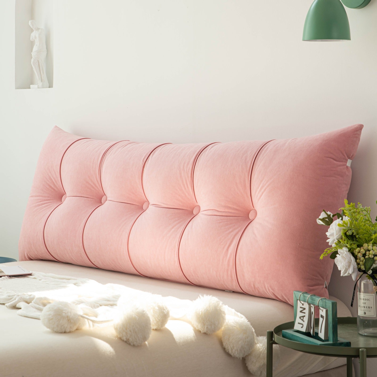 Luxurious Back Support Headboard Pillow For Ultimate Comfort On Bed Or Sofa