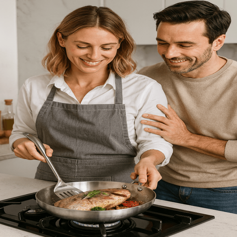 PinnaclePan Uncoated Frying Pan Preserves Natural Flavor