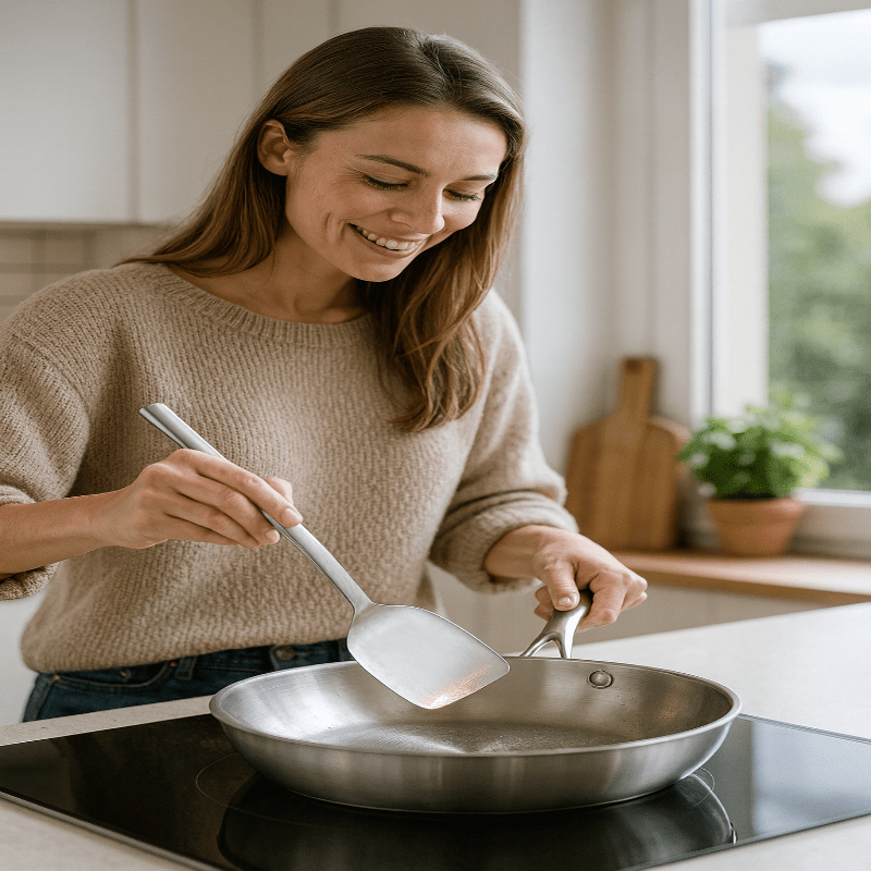 PinnaclePan Uncoated Frying Pan Preserves Natural Flavor