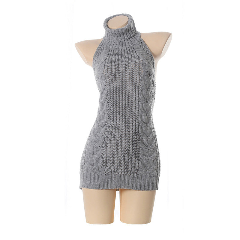 Daring Backless Off-Shoulder Knit Sweater For Bold Head-Turning Look