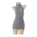 Daring Backless Off-Shoulder Knit Sweater For Bold Head-Turning Look