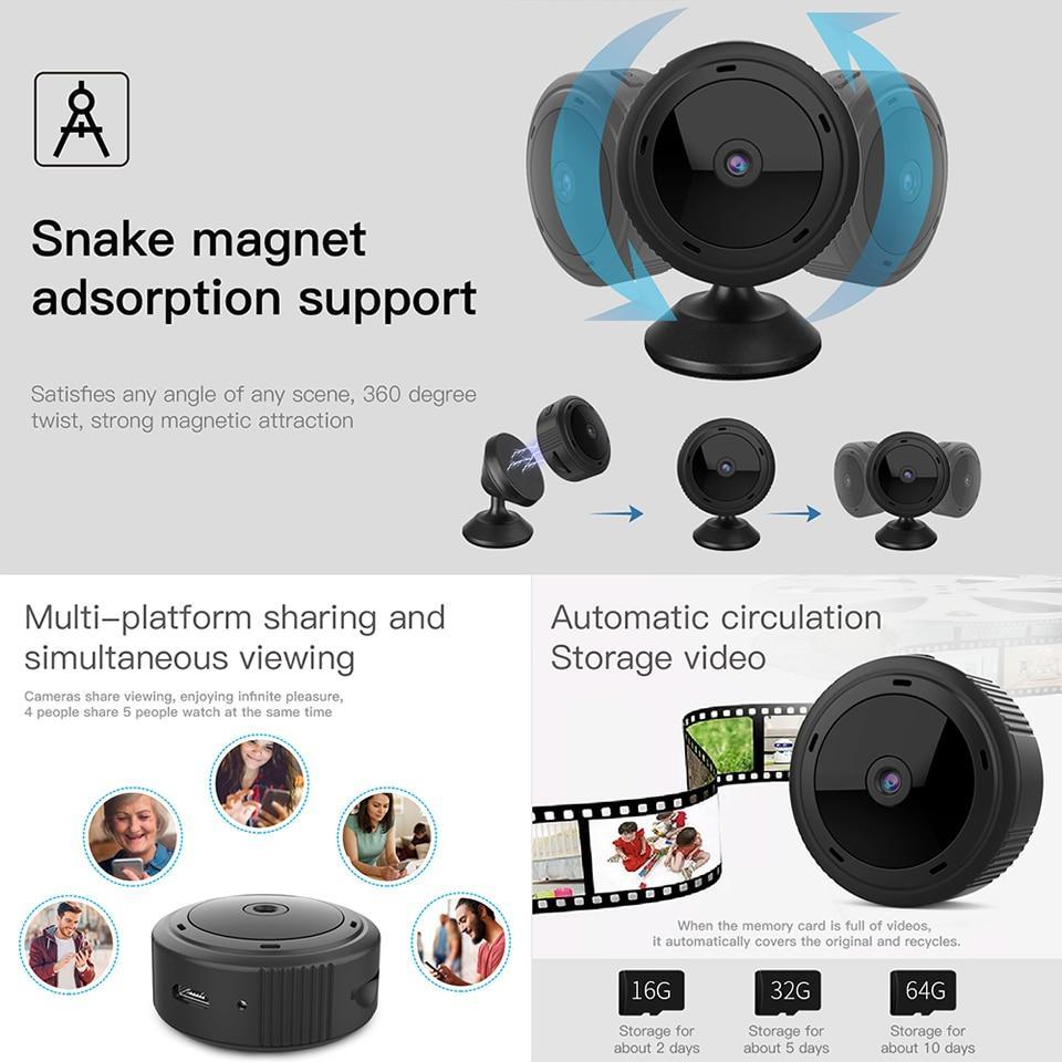 Mini kamera WiFi do monitoringu domu i opieki nad dzieckiem z trybem nocnym