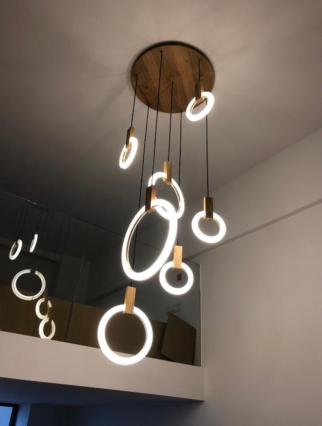 Lampadario a anello Kowa per soffitto, illuminazione per arredamento moderno della casa