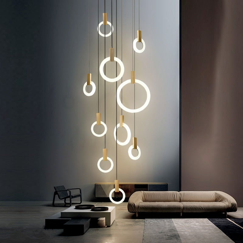 Lampadario a anello Kowa per soffitto, illuminazione per arredamento moderno della casa