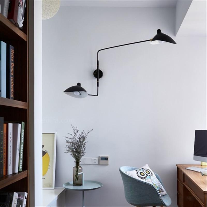 Nysa Arc Wall Lamp with Dual Rotating Arms Mid Century