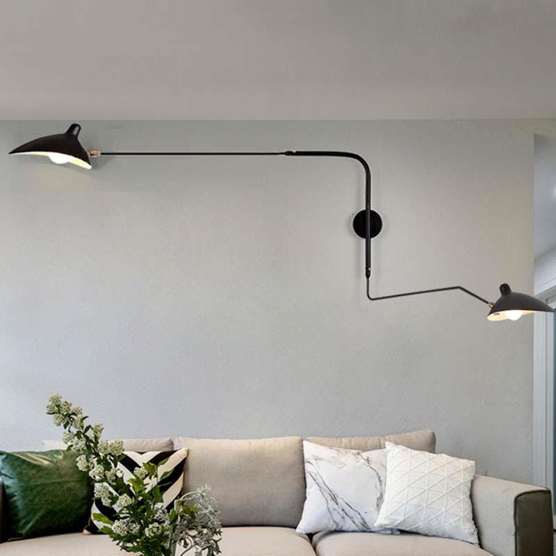 Nysa Oblouková nástěnná lampa s dvojitými otočnými rameny ve stylu středního století