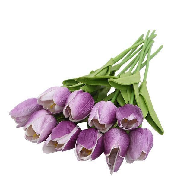 Flores Artificiales de Tulipanes Falsos de 10 Piezas