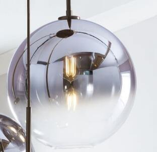 Lumen Glass Pendant Light In Champagne Amber Iconic Silver And Transparent