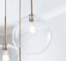 Lumen Glass Pendant Light In Champagne Amber Iconic Silver And Transparent