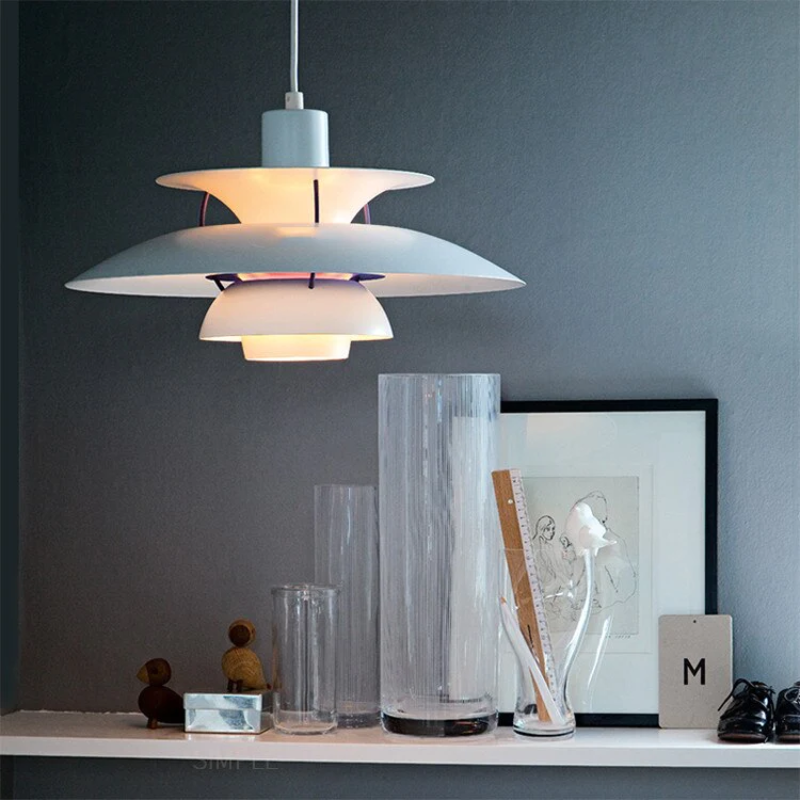 Chromatyczna Warstwowa Lampa Wisząca w Matowym Aluminium