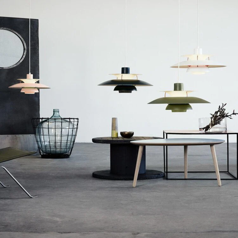 Chromatyczna Warstwowa Lampa Wisząca w Matowym Aluminium