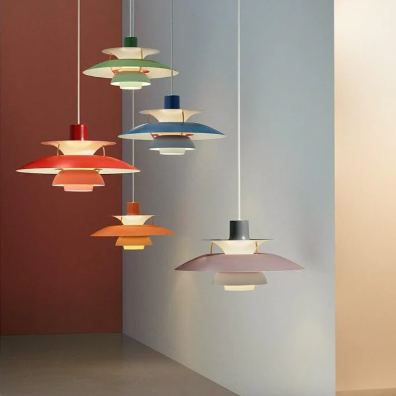 Chromatyczna Warstwowa Lampa Wisząca w Matowym Aluminium