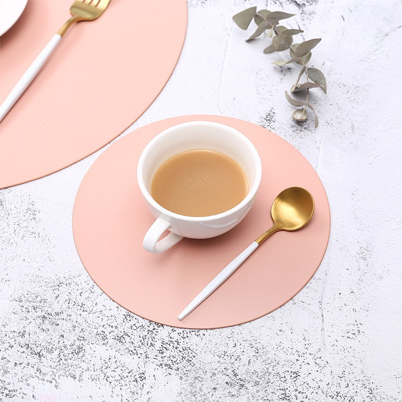 Contemporary Placemats And Coasters In PU Leather Waterproof