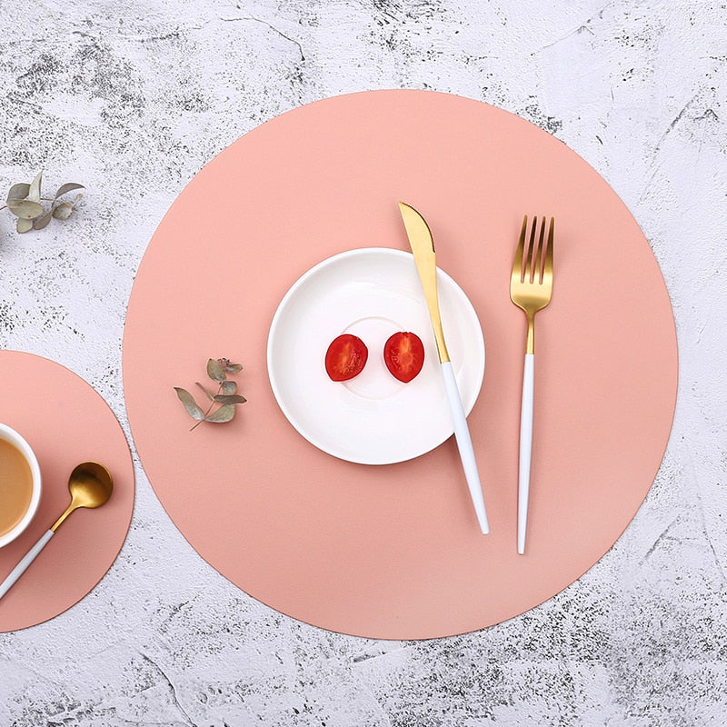 Contemporary Placemats And Coasters In PU Leather Waterproof