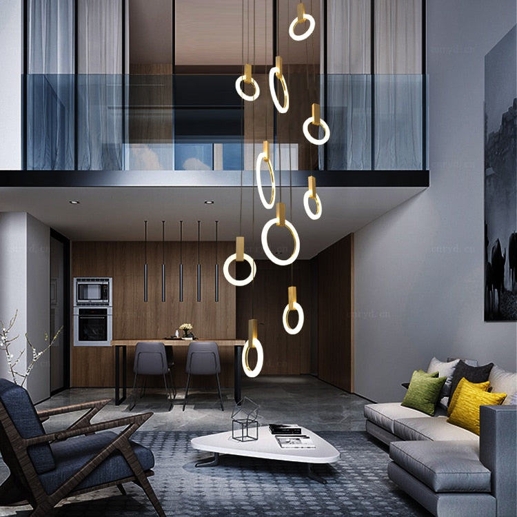 Lampadario a anello Kowa per soffitto, illuminazione per arredamento moderno della casa