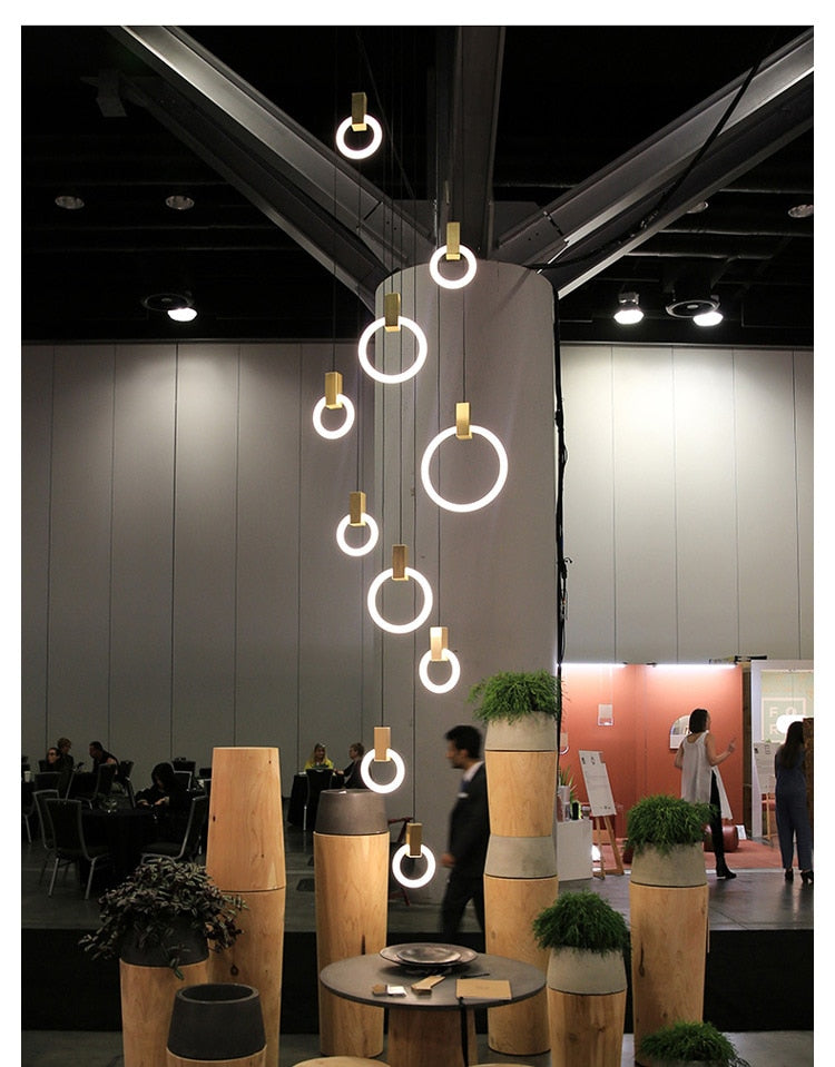 Lampadario a anello Kowa per soffitto, illuminazione per arredamento moderno della casa