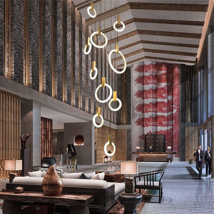 Lampadario a anello Kowa per soffitto, illuminazione per arredamento moderno della casa
