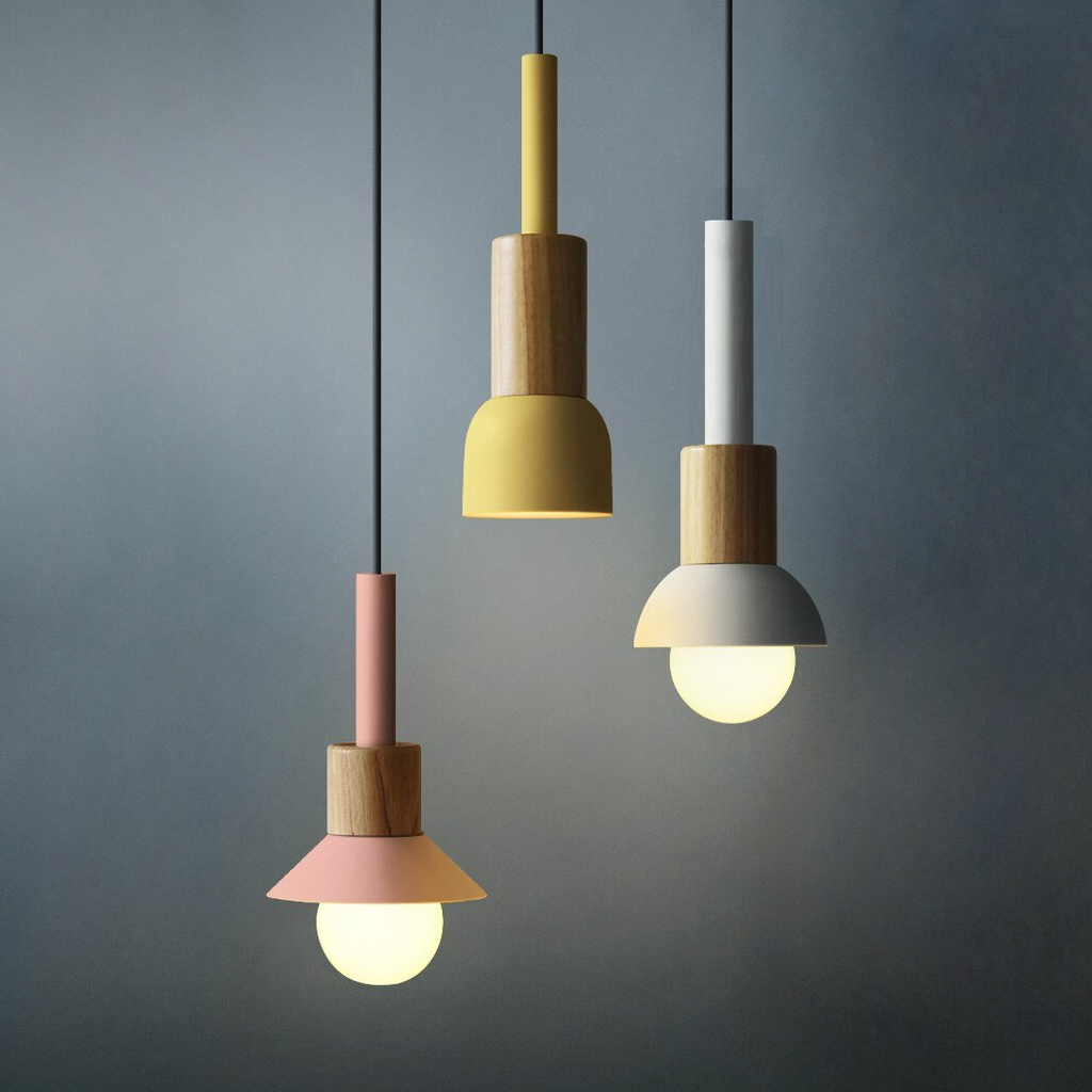 Averyn Metal and Wood Pendant Lights for Colorful Rooms